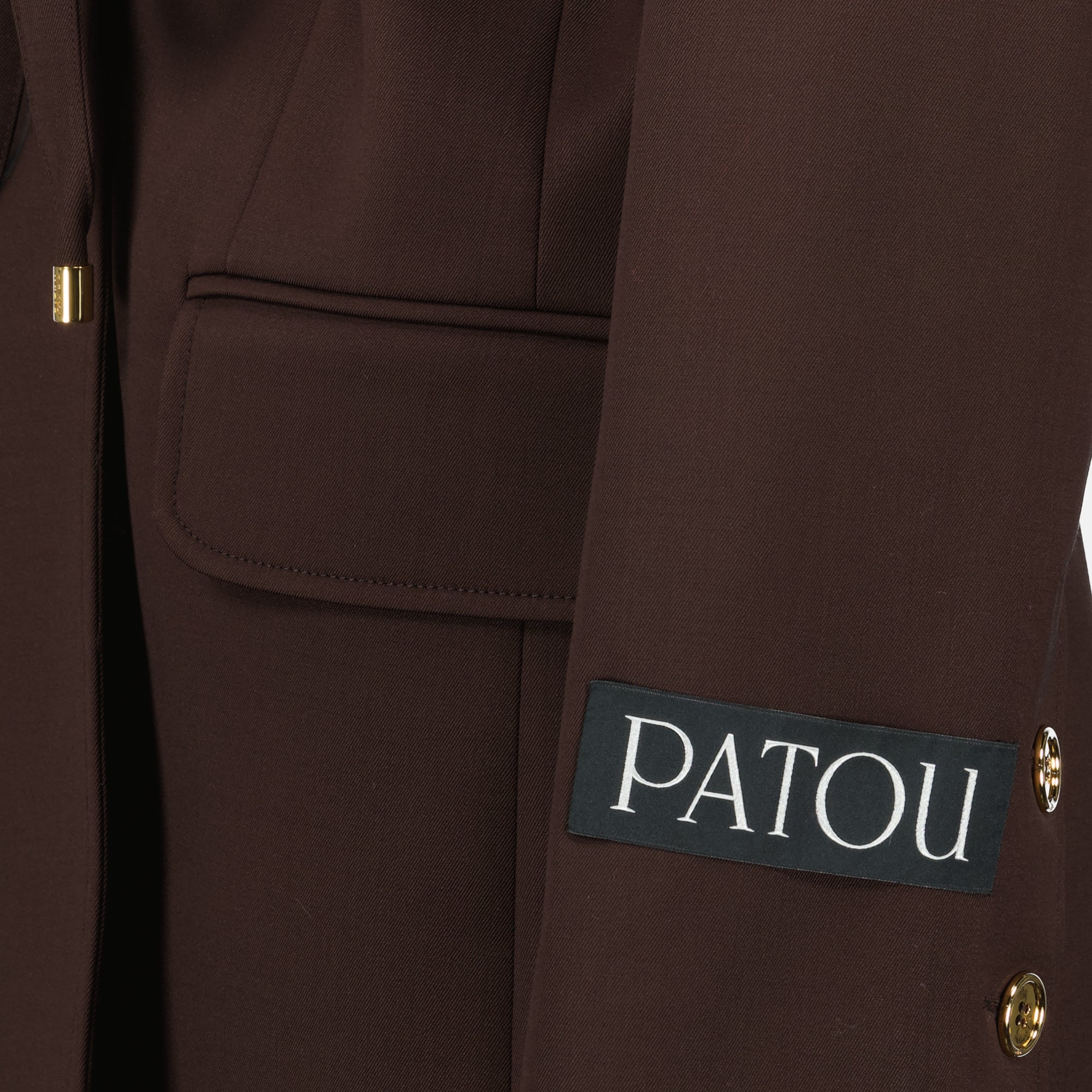 Image de l'article Veste mi-longue en laine de la marque Patou pour Femme - Saison Automne-Hiver 2025 - Vue détaillée_3