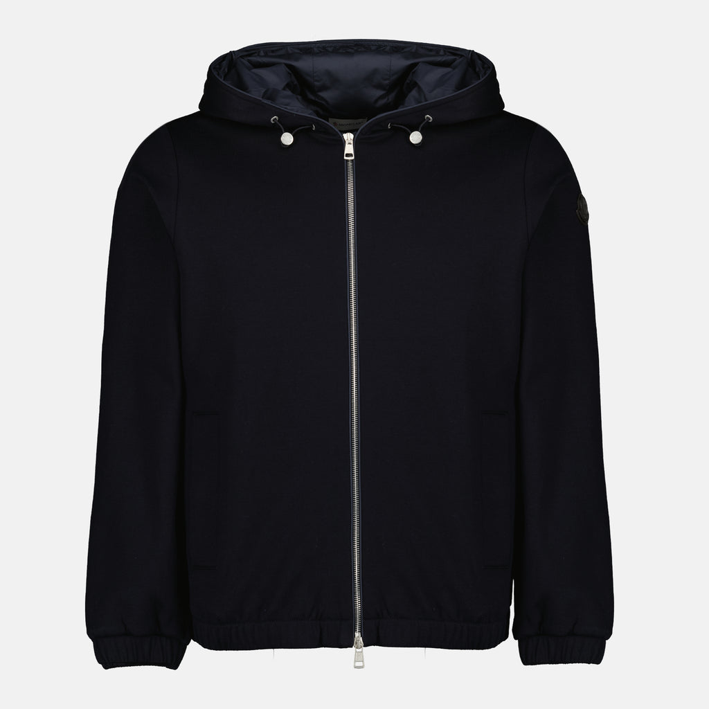 Imagen de la Chaqueta con Cremallera Azul Marino de Moncler para Hombre - Temporada Primavera-Verano 2026 - Vista Frontal