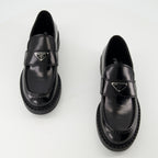 Loafer Schokoladenleder Slipper Prada Schwarz Homme