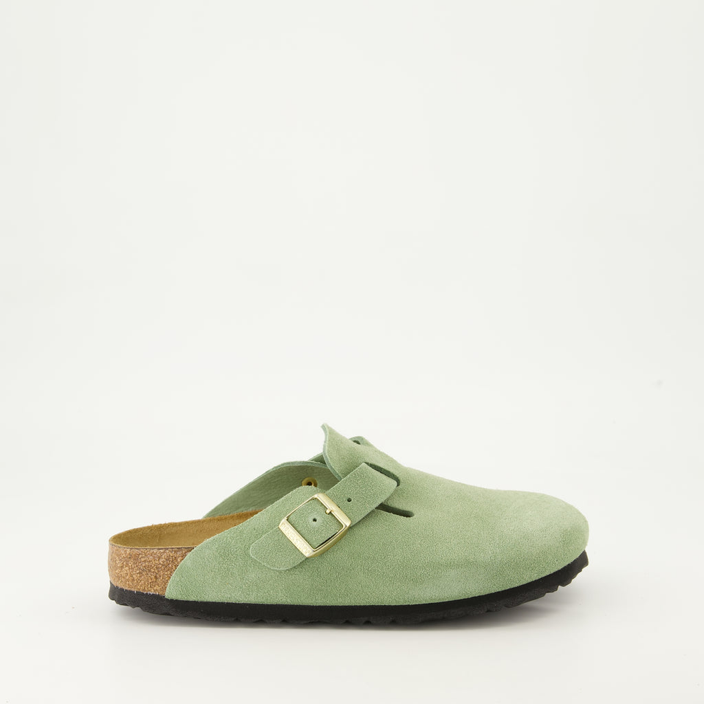 Chaussures ouvertes Mules Boston Birkenstock Vert Femme