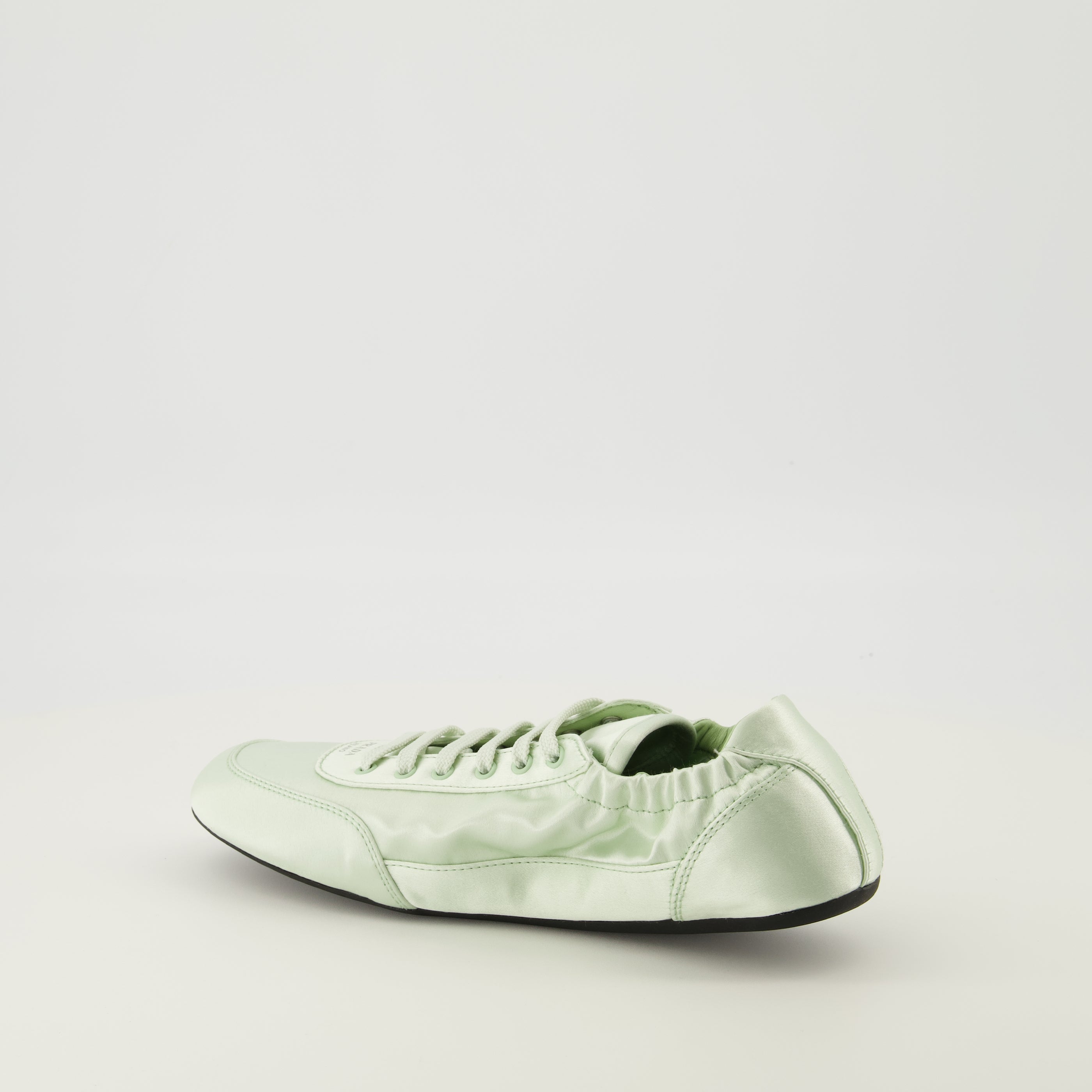 Baskets Baskets Collapse en soie vert d'eau Prada Vert Femme
