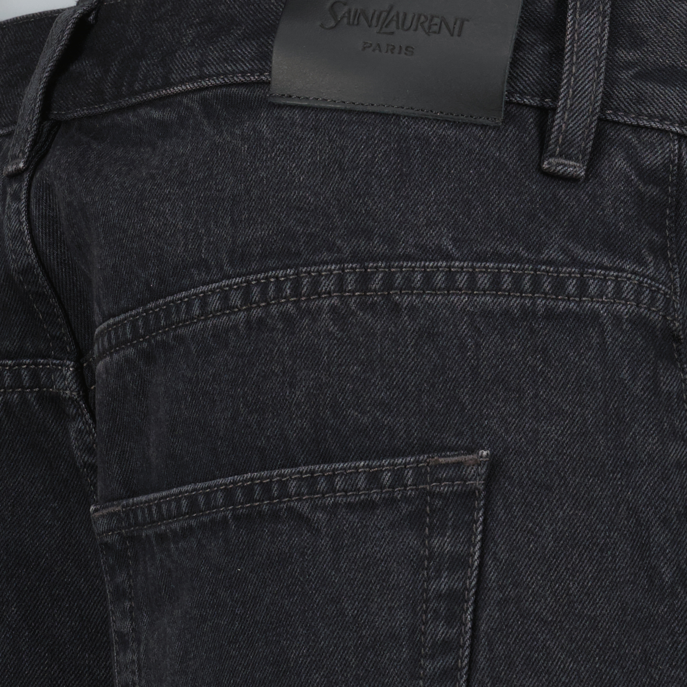 Pantaloni Bermuda in Denim Saint Laurent Nero Donne