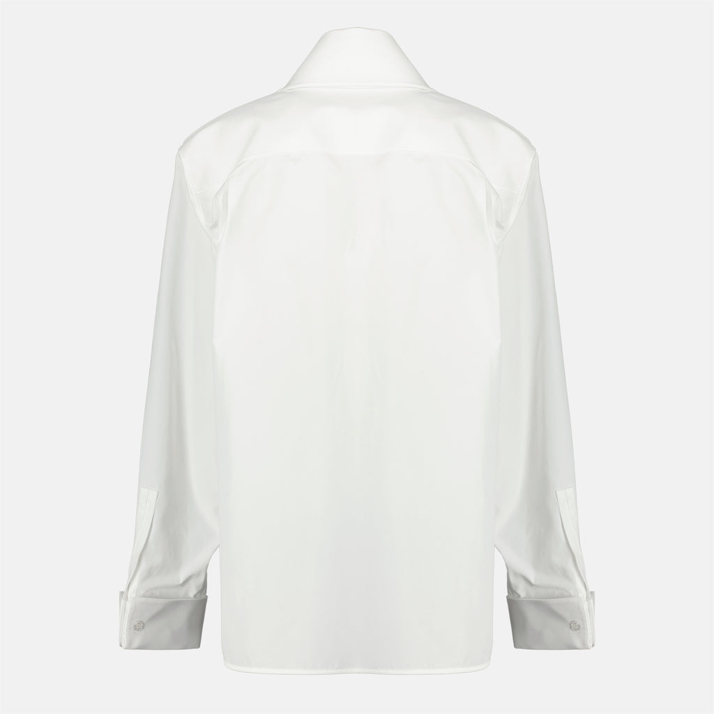 Chemises Camisa de Gravata Borboleta em Popeline Branco Saint Laurent Blanc Femme