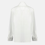 Chemises Chemise à lavallière en popeline blanche Saint Laurent Blanc Femme