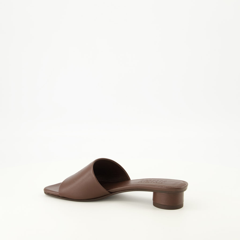 Chaussures ouvertes Sandalias Anatomic en Cuero Burdeos Mm6 Marron Femme