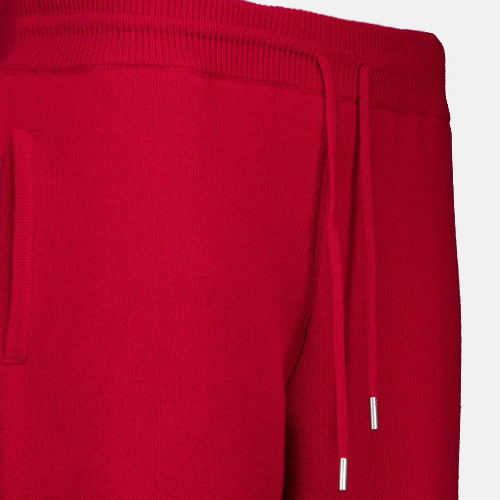 Pantalons Jogging Rosso in Lana Ami PARIS Rouge Unisexe