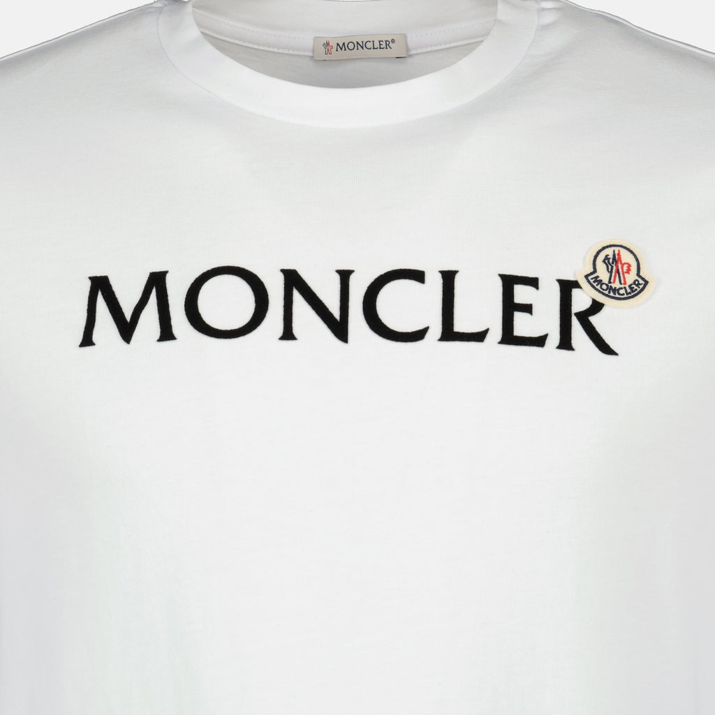Image de l'article T-shirt à logo floqué blanc de la marque Moncler pour Homme - Saison Printemps-Été 2026 - Vue détaillée_2