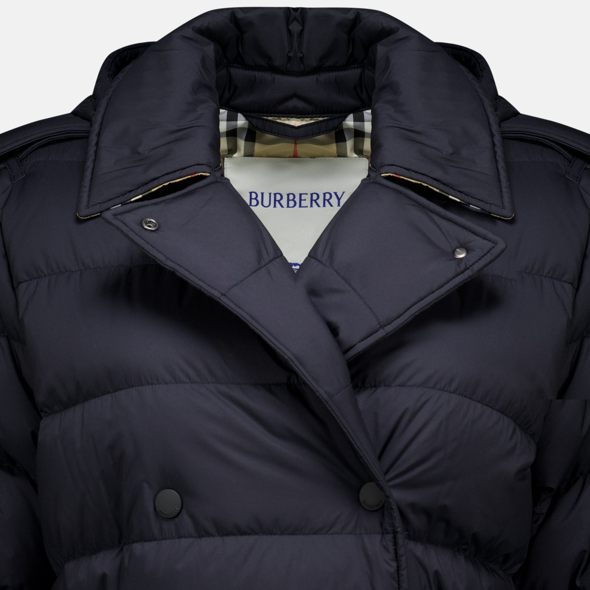 Manteaux Long Nylon Puffer Jacket Burberry Noir Femme
