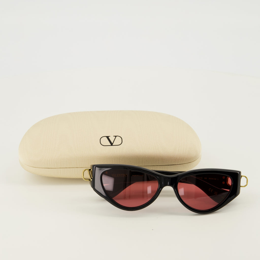 Lunettes Gafas de sol cat-eye negras en acetato Valentino Garavani Noir Femme