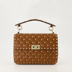 Borse a tracolla Borsa Medium Rockstud Spike Valentino Garavani Marrone Femme