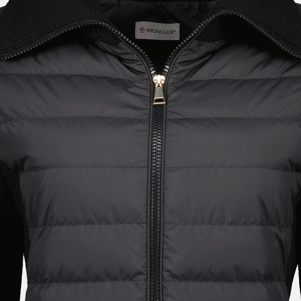 Image de l'article Cardigan bi-matière noir de la marque Moncler pour Femme - Saison Printemps-Été 2026 - Vue détaillée_2