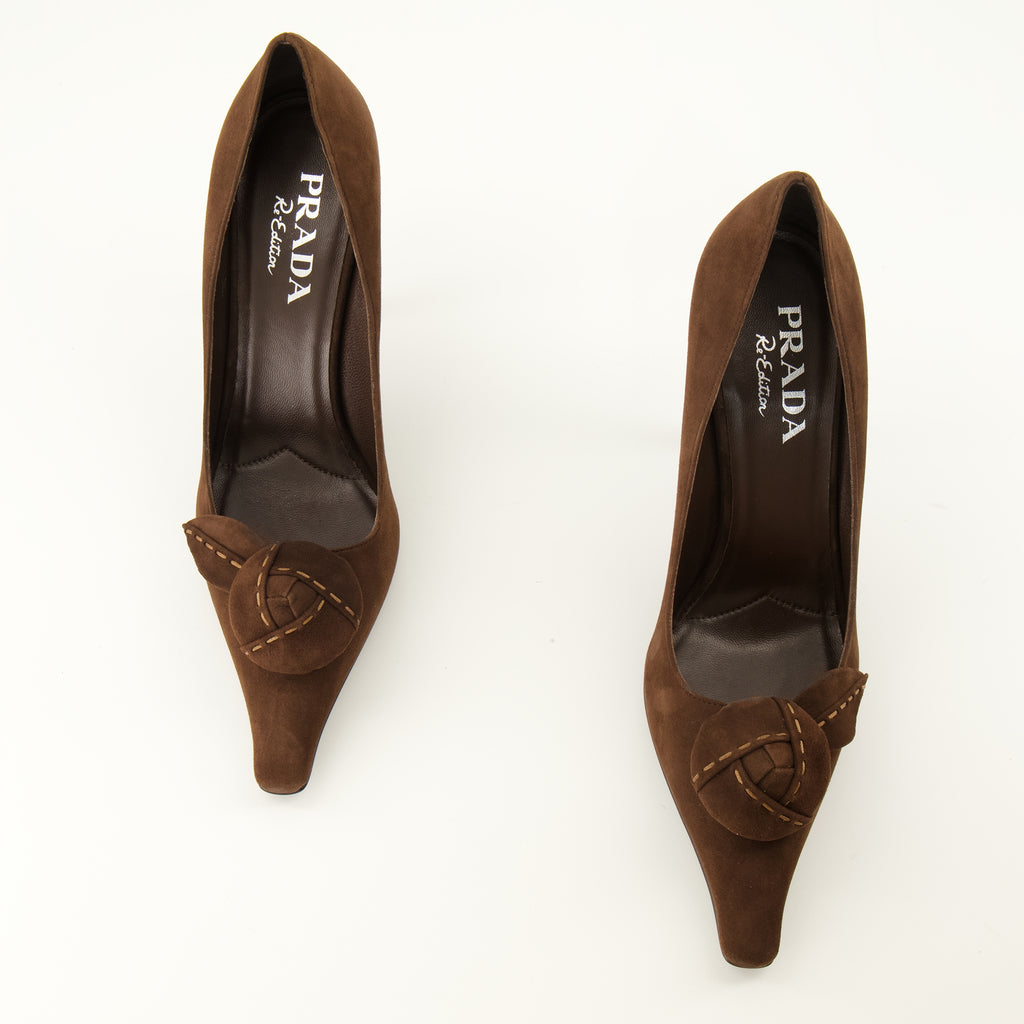 Escarpins Braune Wildlederschuhe Prada Marron Femme
