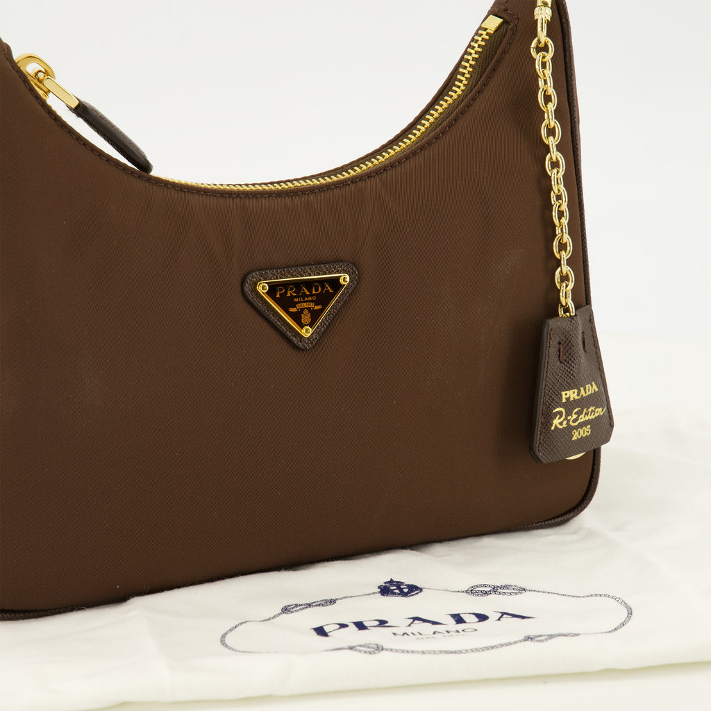 Sacs à main et épaule Mini Re-Edition 2005 Bag em Re-Nylon Castanho Prada Marron Femme