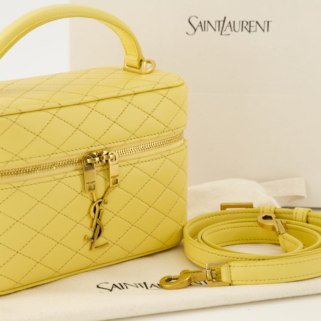 Sacs bandoulière Bolso Gaby Vanity Amarillo de Piel de Cordero Saint Laurent Jaune Femme