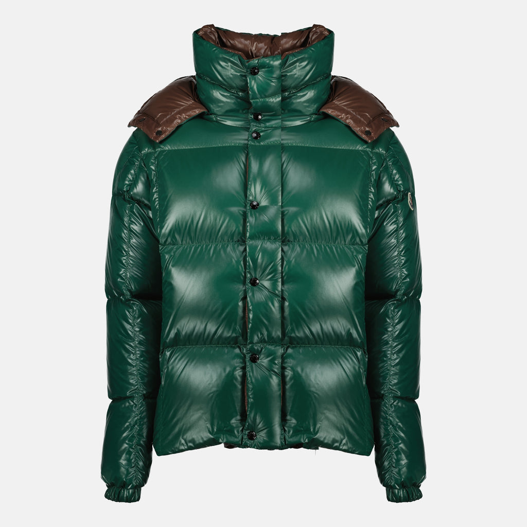 Image of the Parana khaki down jacket from the Moncler brand for Men - Autumn-Winter 2025 - Front View