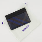 Kleine Lederwaren Check Card Holder Burberry Dunkelblau Herren