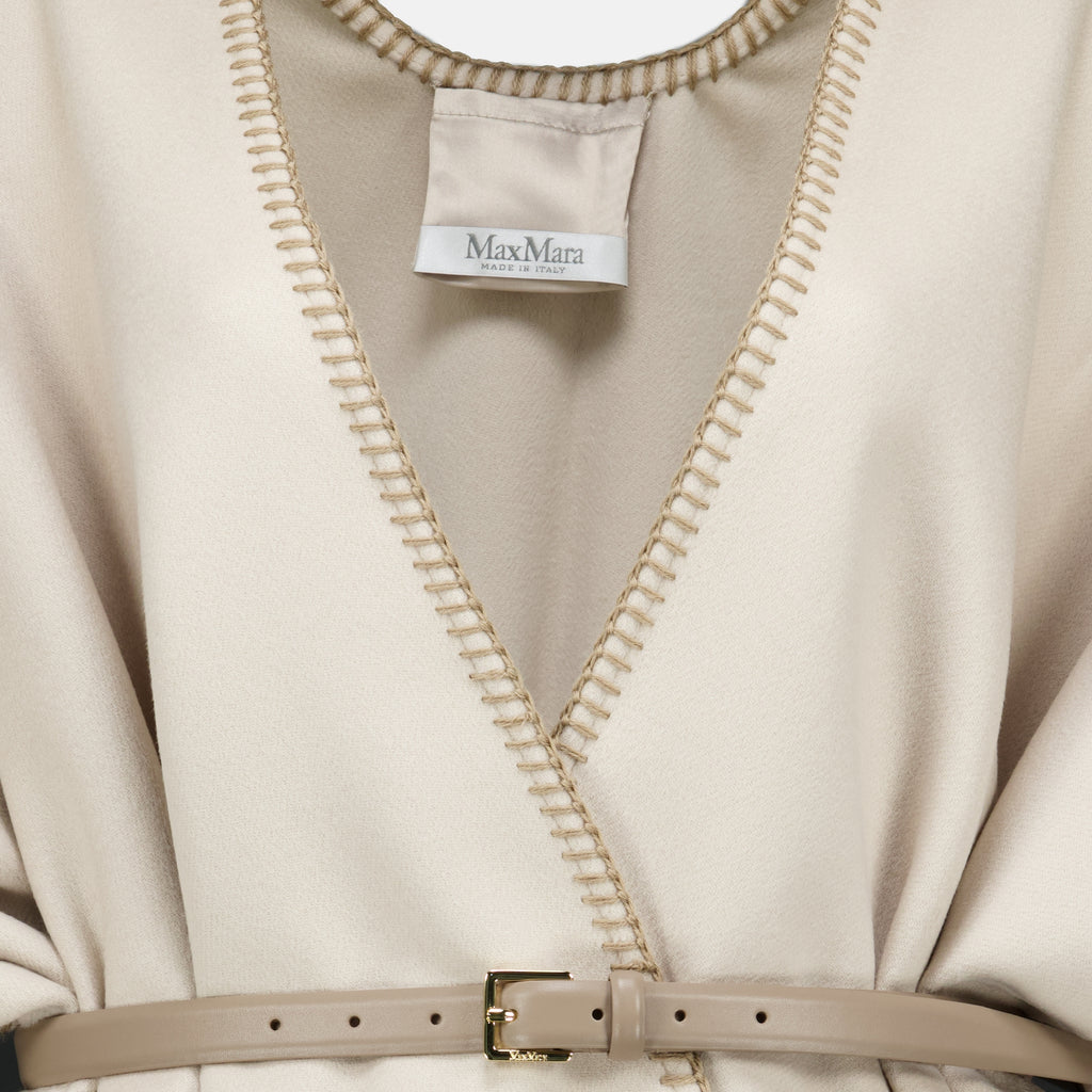 Vestes Capa de lana beige con cinturón Max Mara Beige Femme