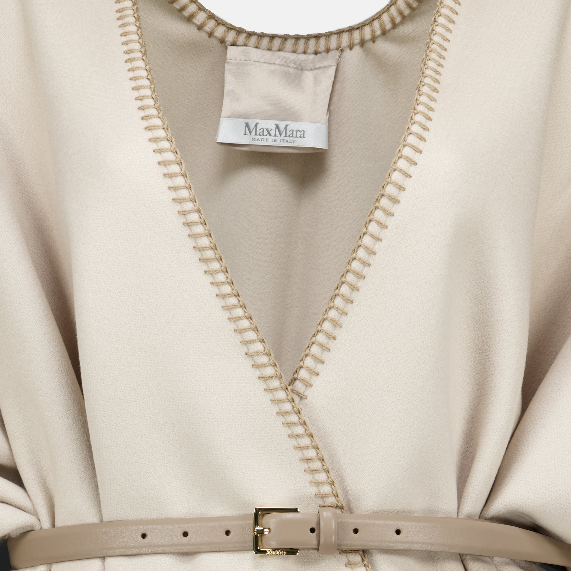 Vestes Capa de lã beige com cinto Max Mara Beige Femme