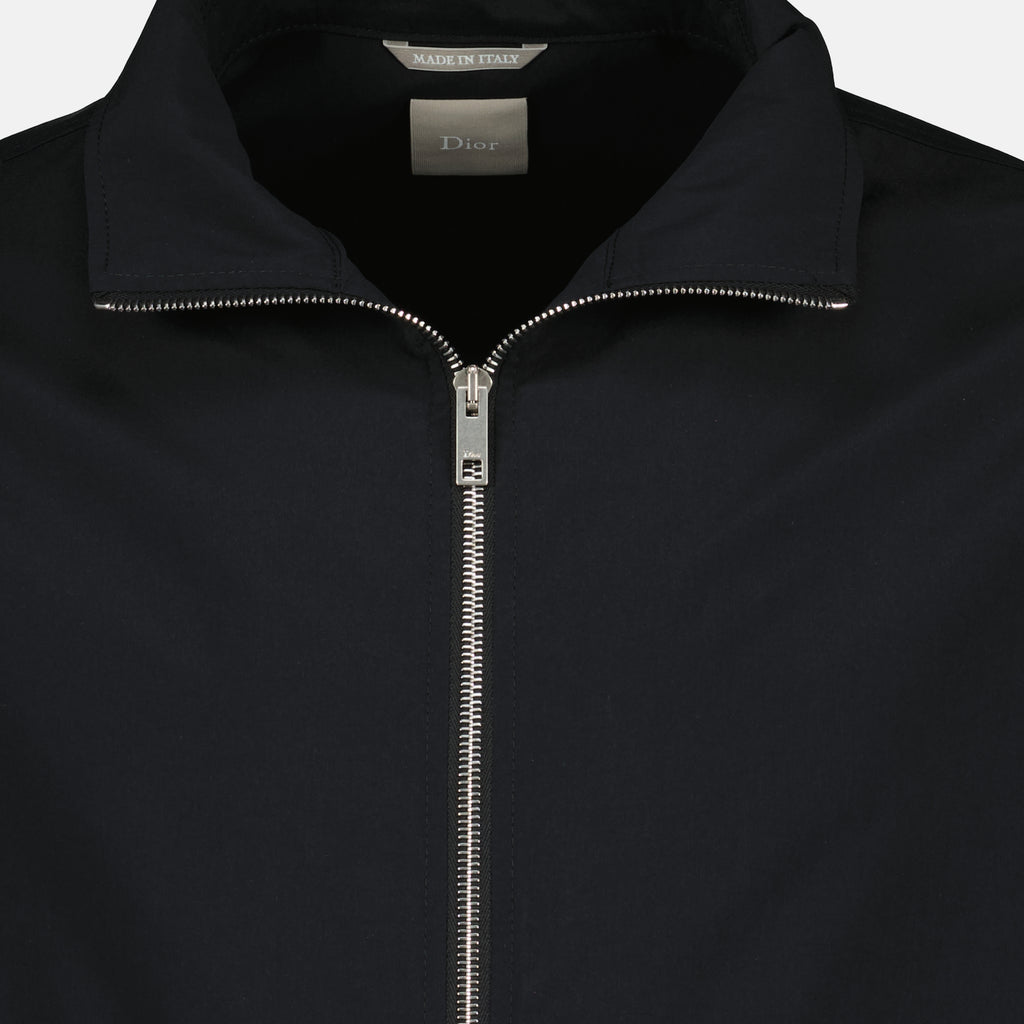 Image of the item Black zip-up jacket with embroidery by Dior for Men - Spring-Summer 2026 - Detailed View_2