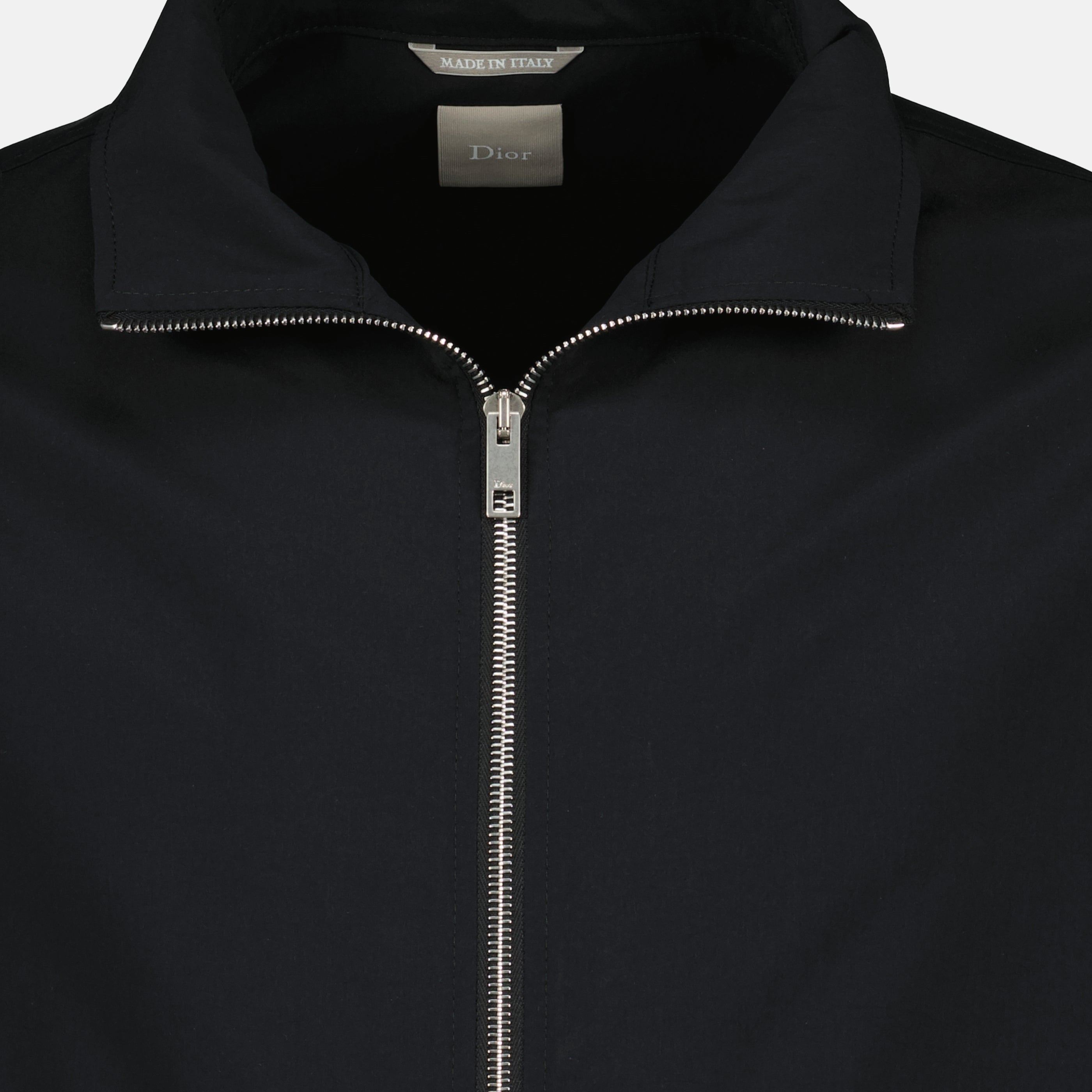 Image of the item Black zip-up jacket with embroidery by Dior for Men - Spring-Summer 2026 - Detailed View_2
