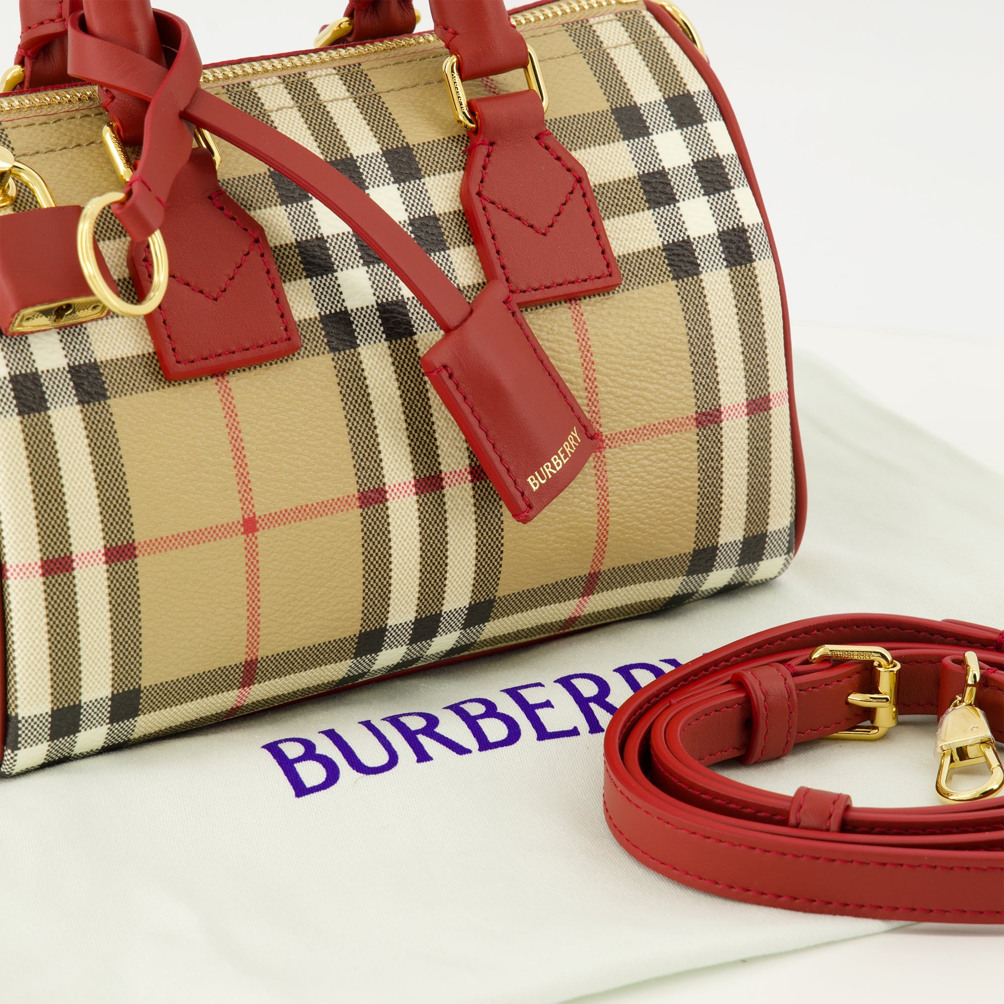 Sacs à main et épaule Mini sac Bowling Check Burberry Beige Femme