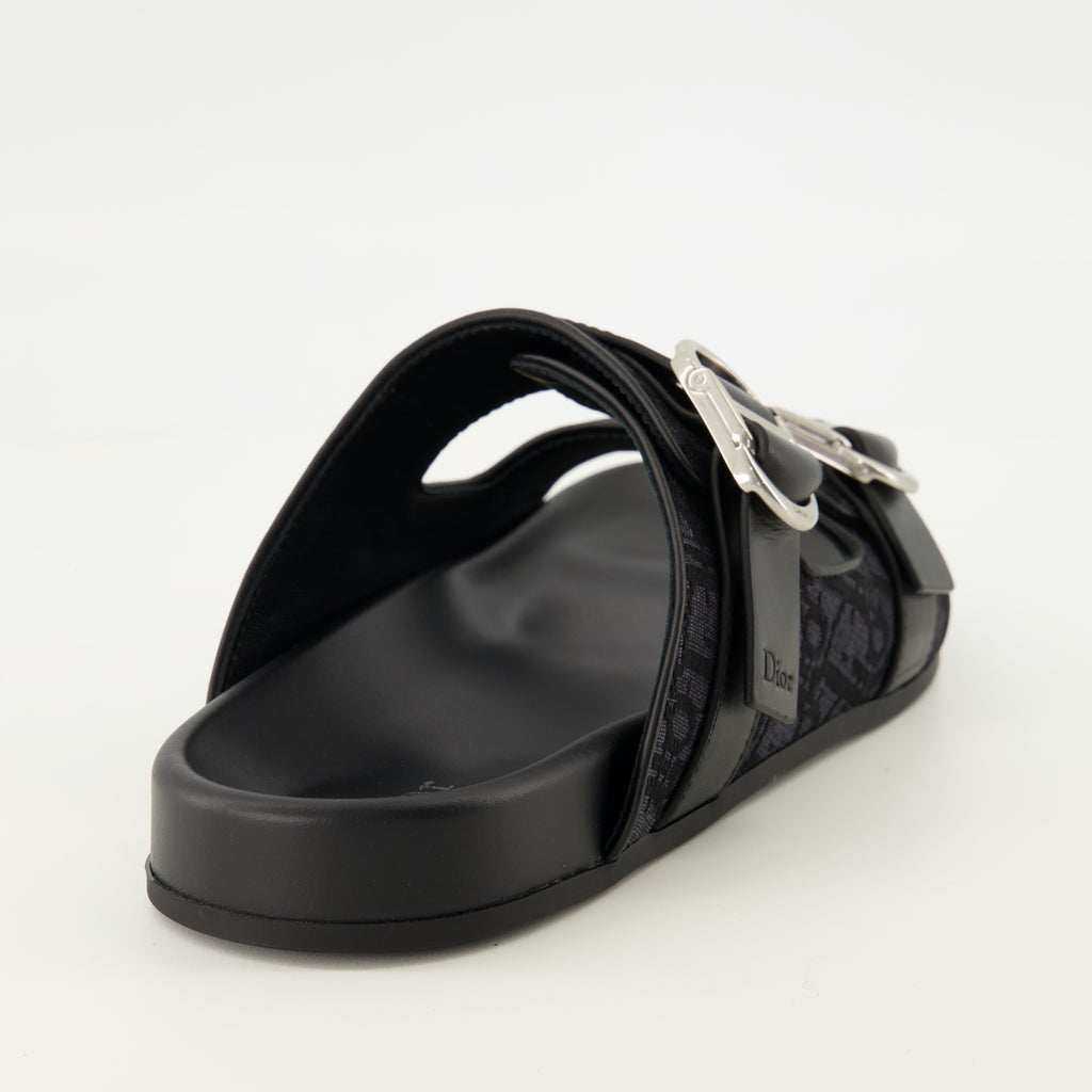 Chaussures ouvertes Sandales Aqua en toile noir Dior Noir Homme