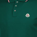 Image de l'article Polo en piqué de coton vert de la marque Moncler pour Homme - Saison Printemps-Été 2026 - Vue détaillée_1