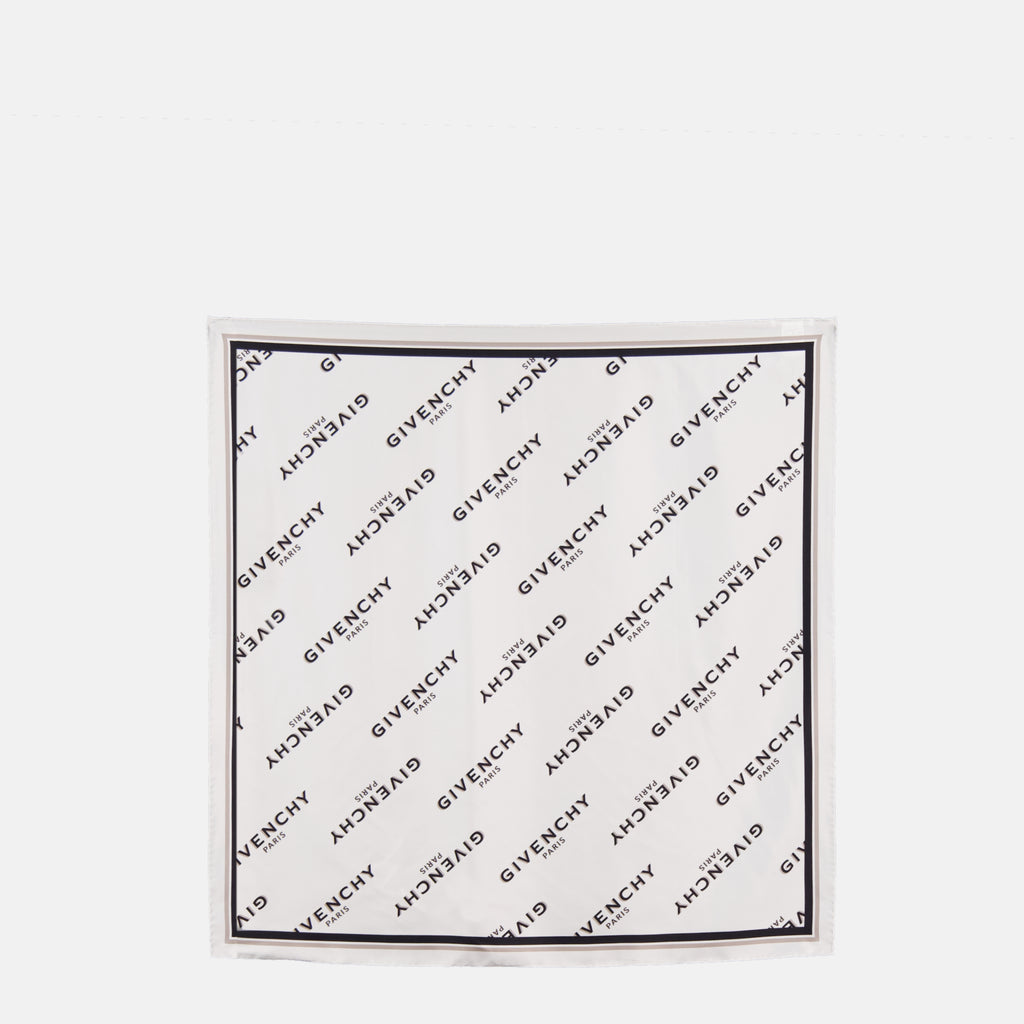 Bild des weißen Shadow-Seidenschals der Marke Givenchy für Frauen - Herbst-Winter 2025 - Vorderansicht