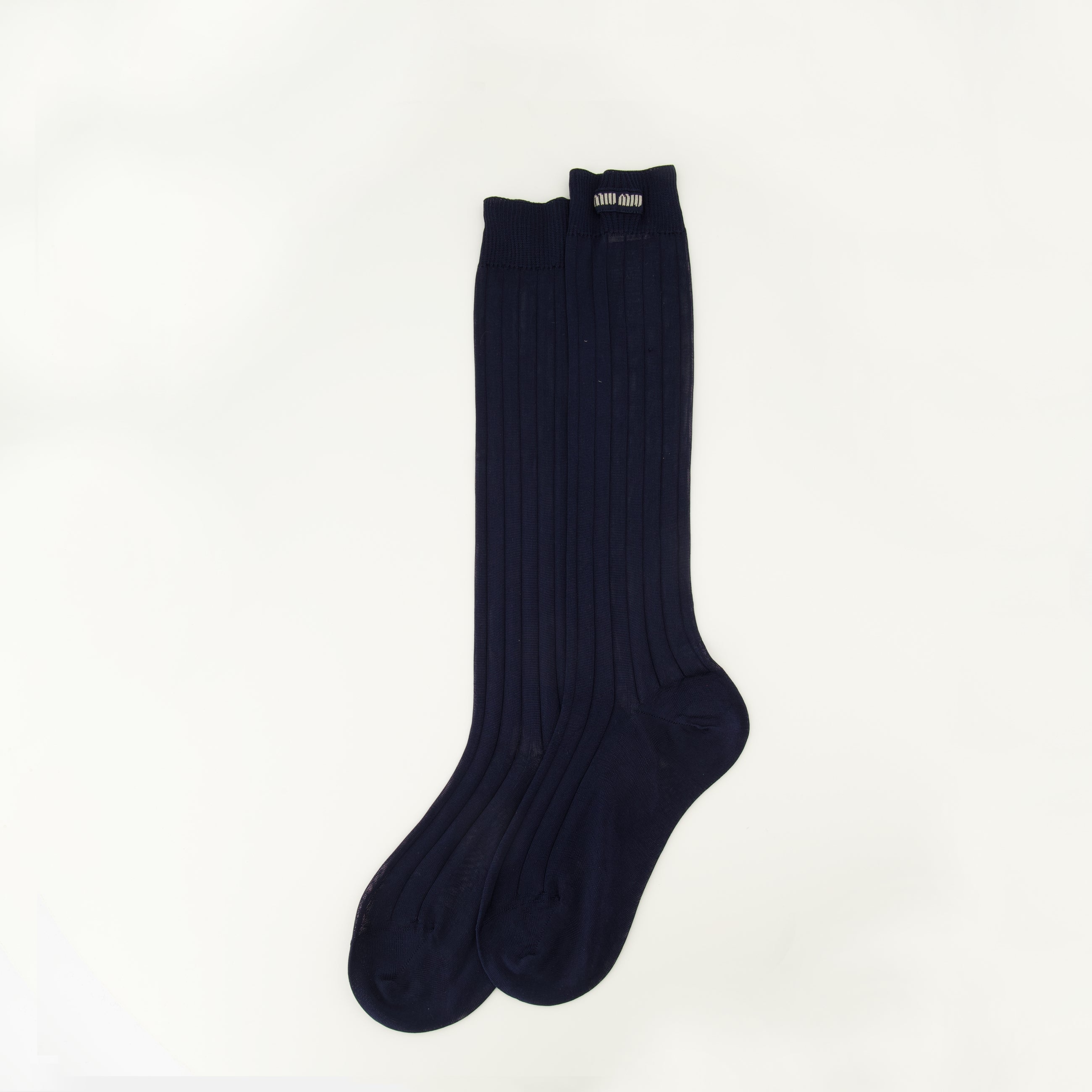 Sous-vêtements et homewear Chaussettes en soie bleu marine Miu Miu Bleu foncé Femme
