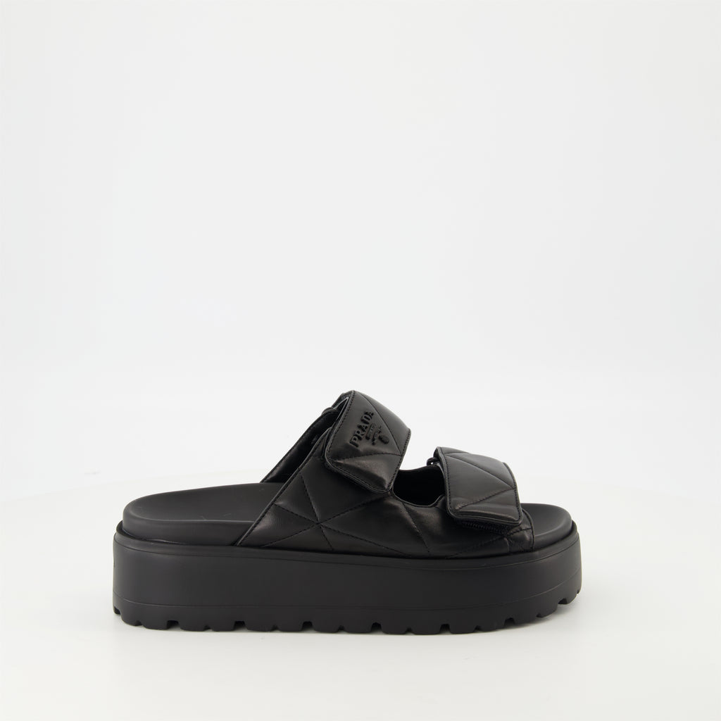 Scarpe aperte Mule in Pelle Trapuntata Prada Nero Femme