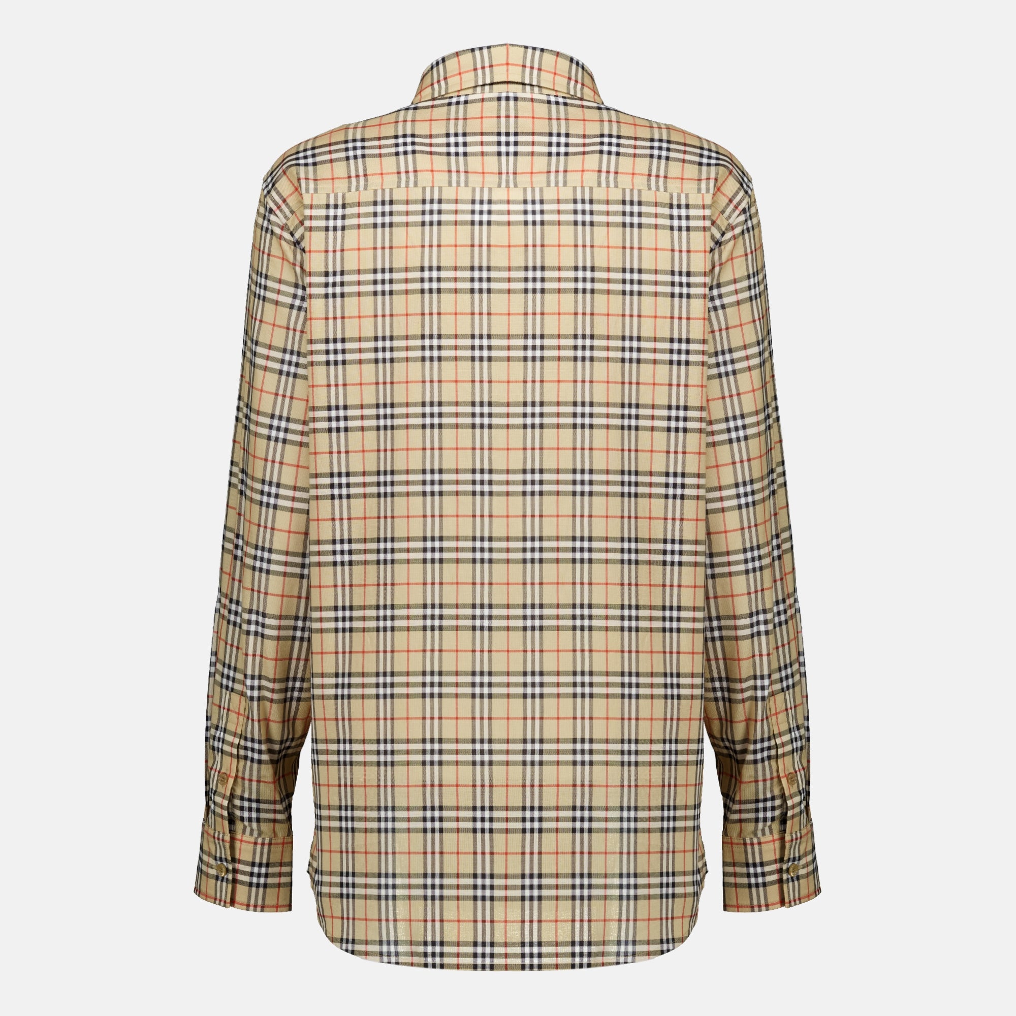 Chemises 체크 면 셔츠 Burberry Beige Femme