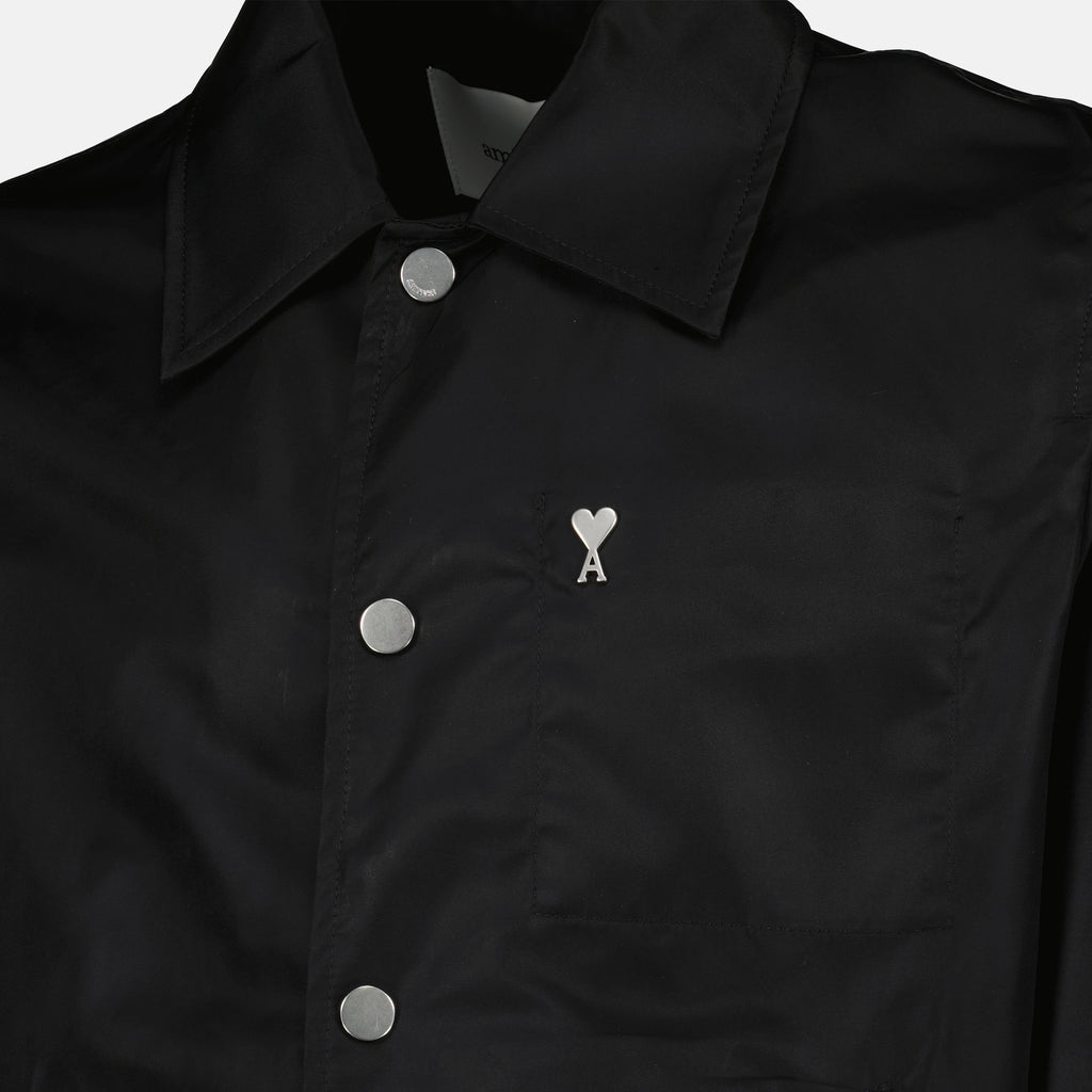 Ami PARIS 브랜드의 유니섹스용 검정 나일론 재킷 이미지 - 2026 봄 여름 시즌 - 상세 보기_2