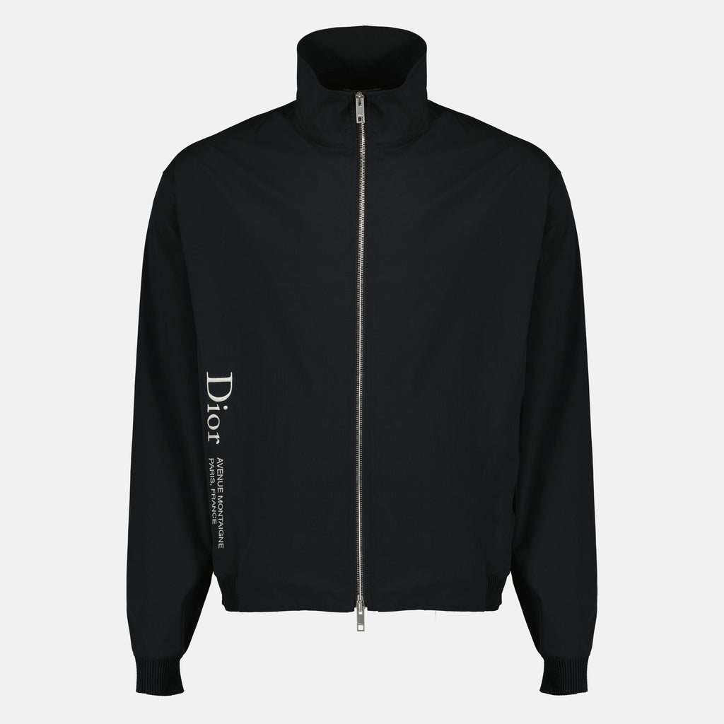 Image of the item Black zip-up jacket with embroidery by Dior for Men - Spring-Summer 2026 - Front View