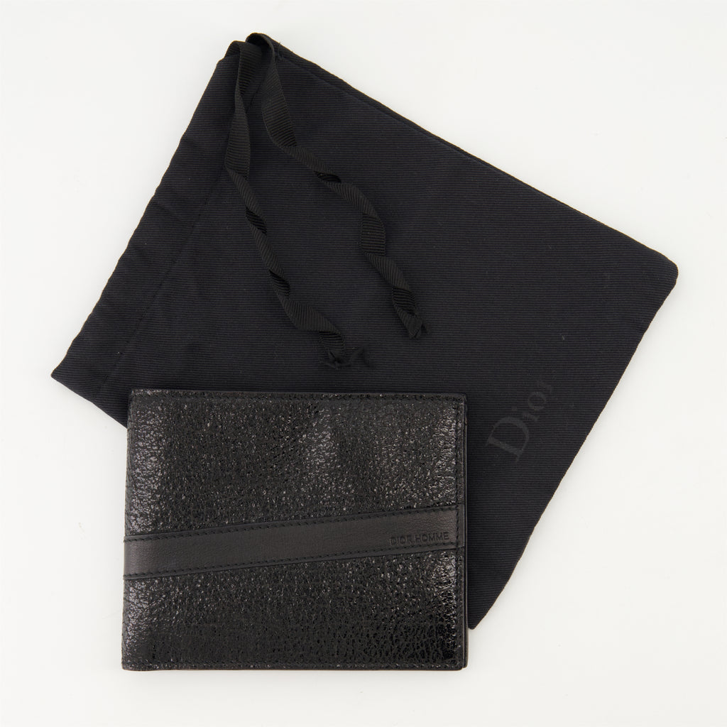 Petite maroquinerie Portefeuille en cuir texturé Dior Noir Homme