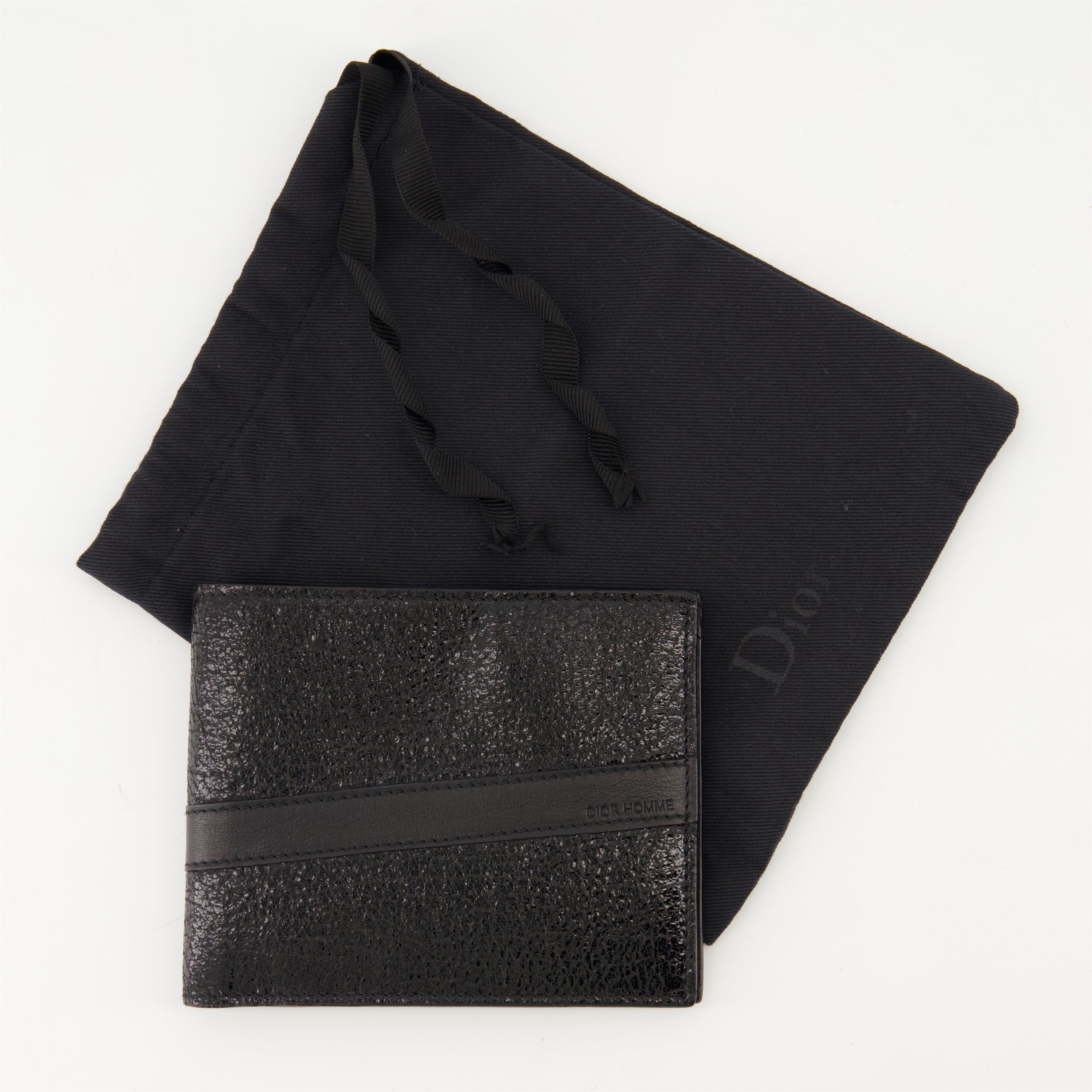 Petite maroquinerie Portefeuille en cuir texturé Dior Noir Homme