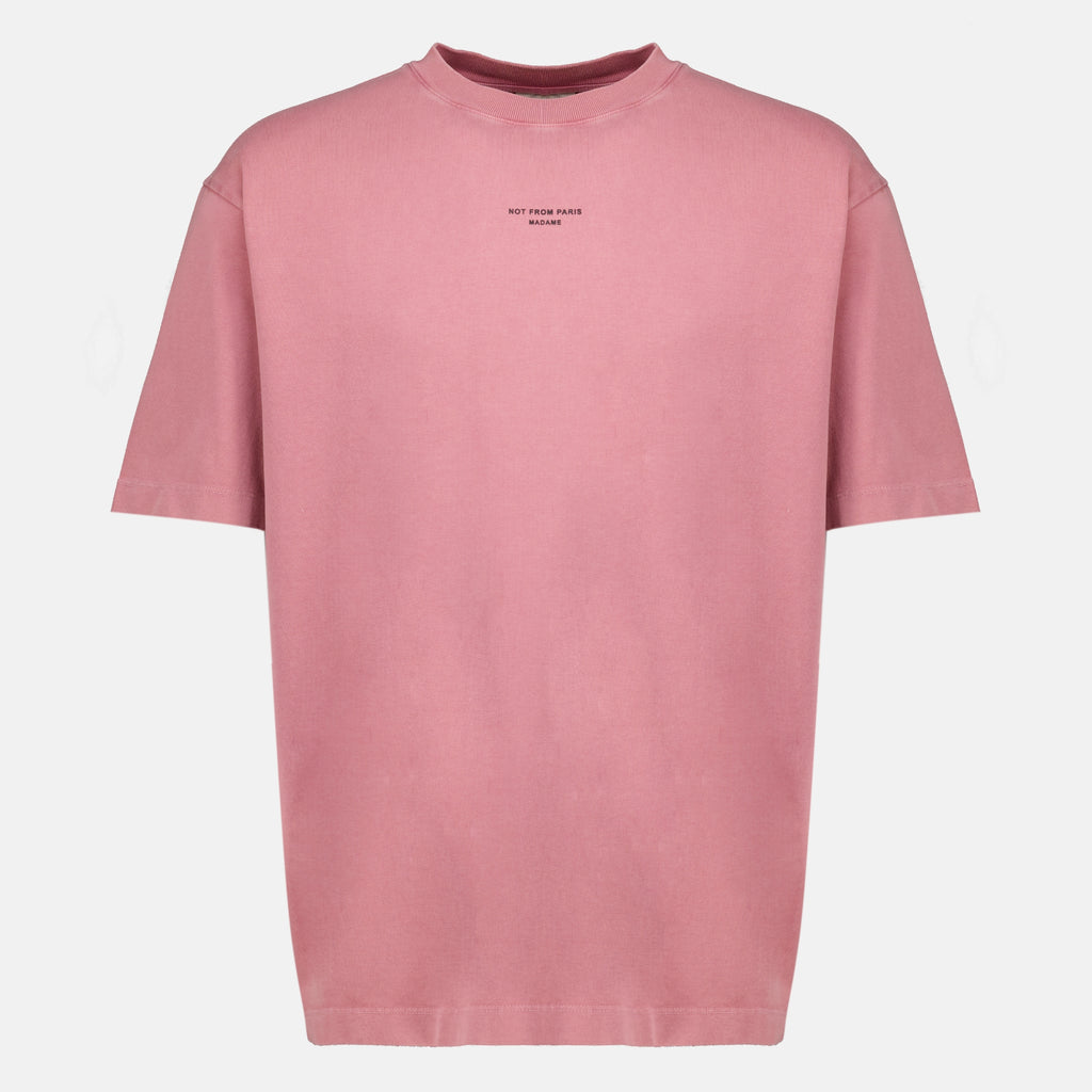 T-shirts T-shirt Slogan Rosa Classica Drole De Monsieur Rose Homme