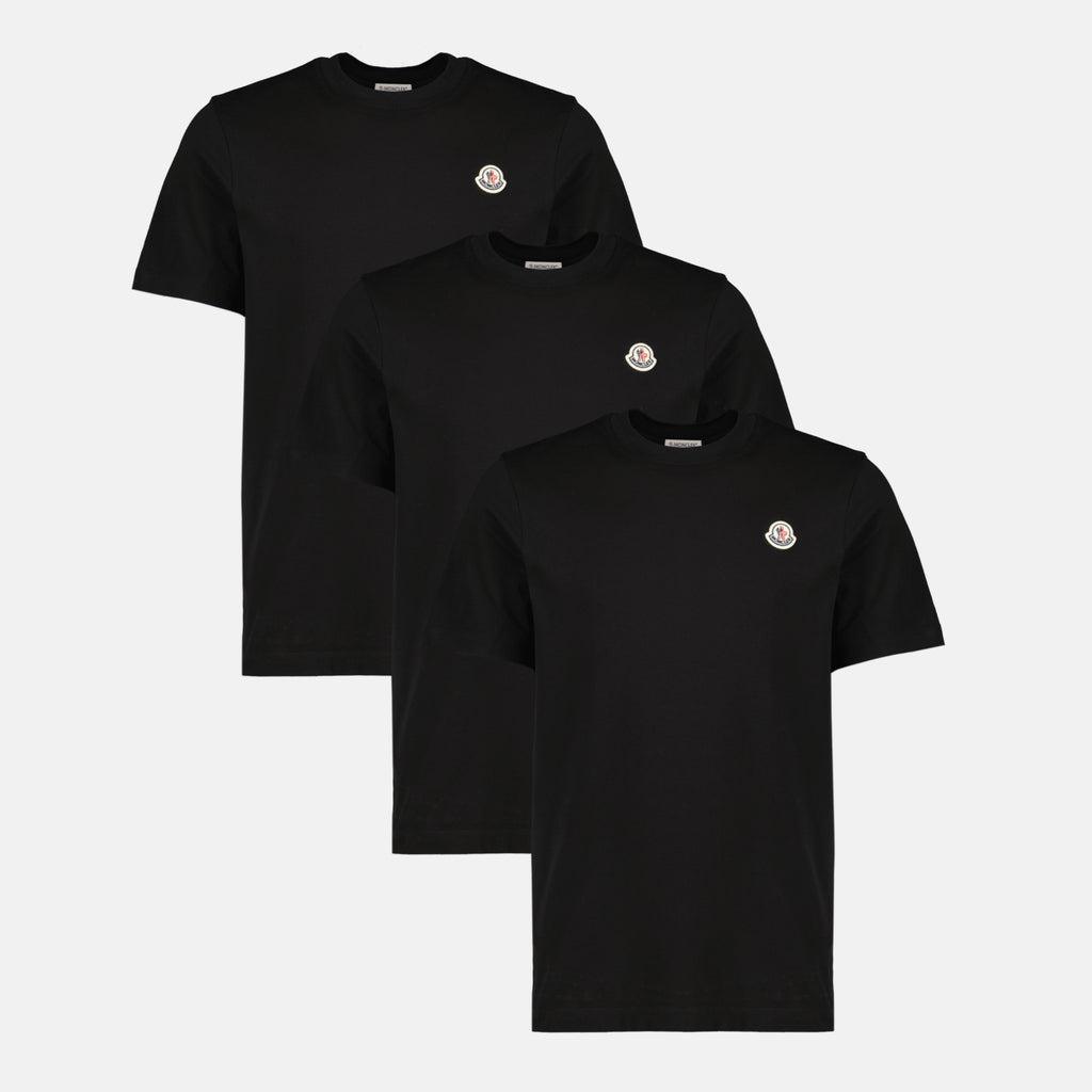 Imagen del artículo Lote de tres camisetas negras de la marca Moncler para Hombre - Temporada Primavera-Verano 2026 - Vista Frontal