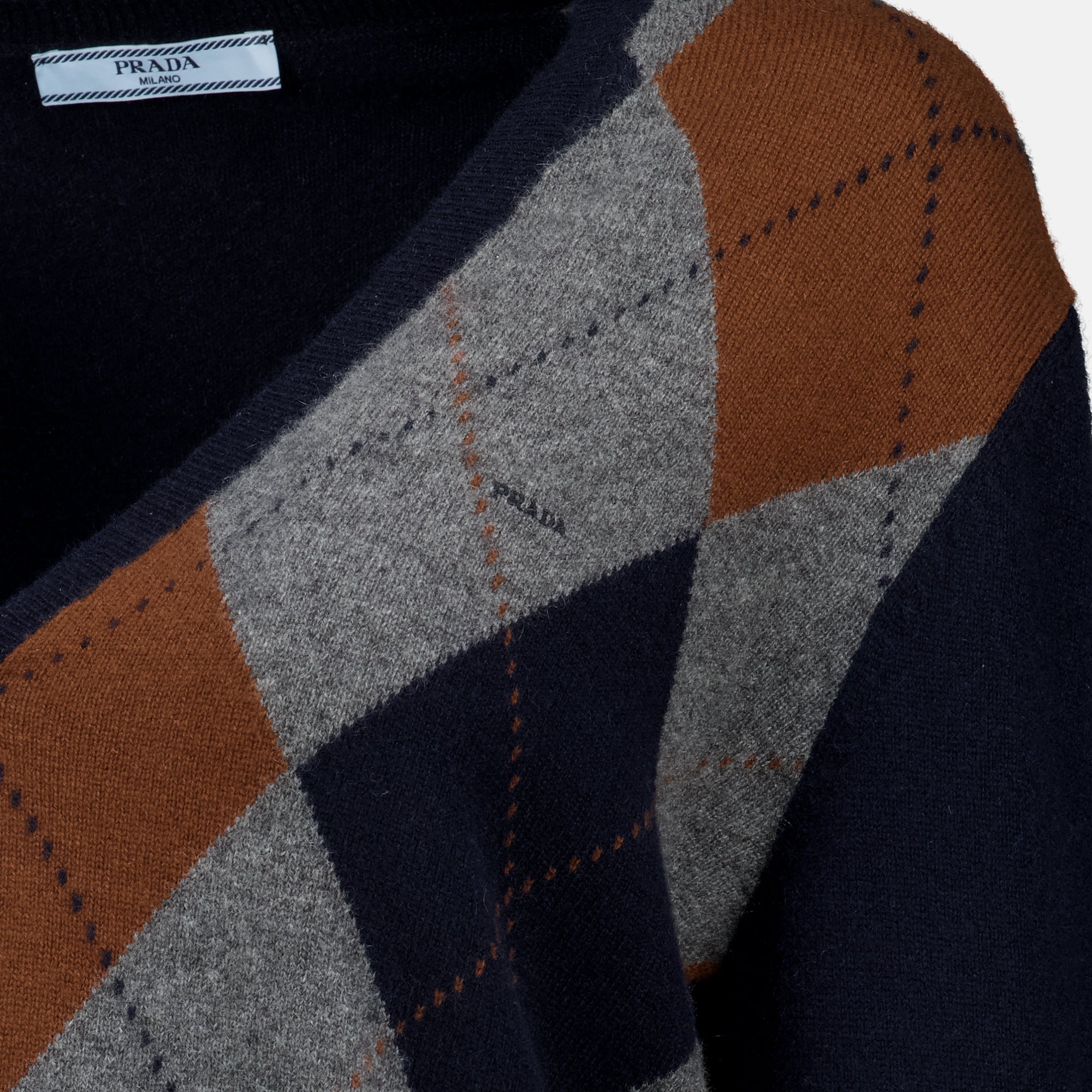 Maille Navy Blue Wool Cardigan Prada Bleu foncé Femme