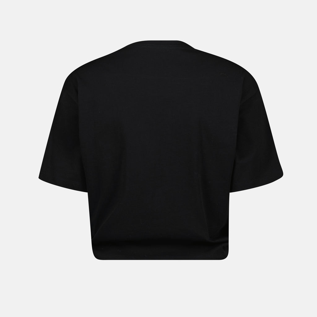 Camisetas Camiseta Crop de Fresa Versace Negro Femme