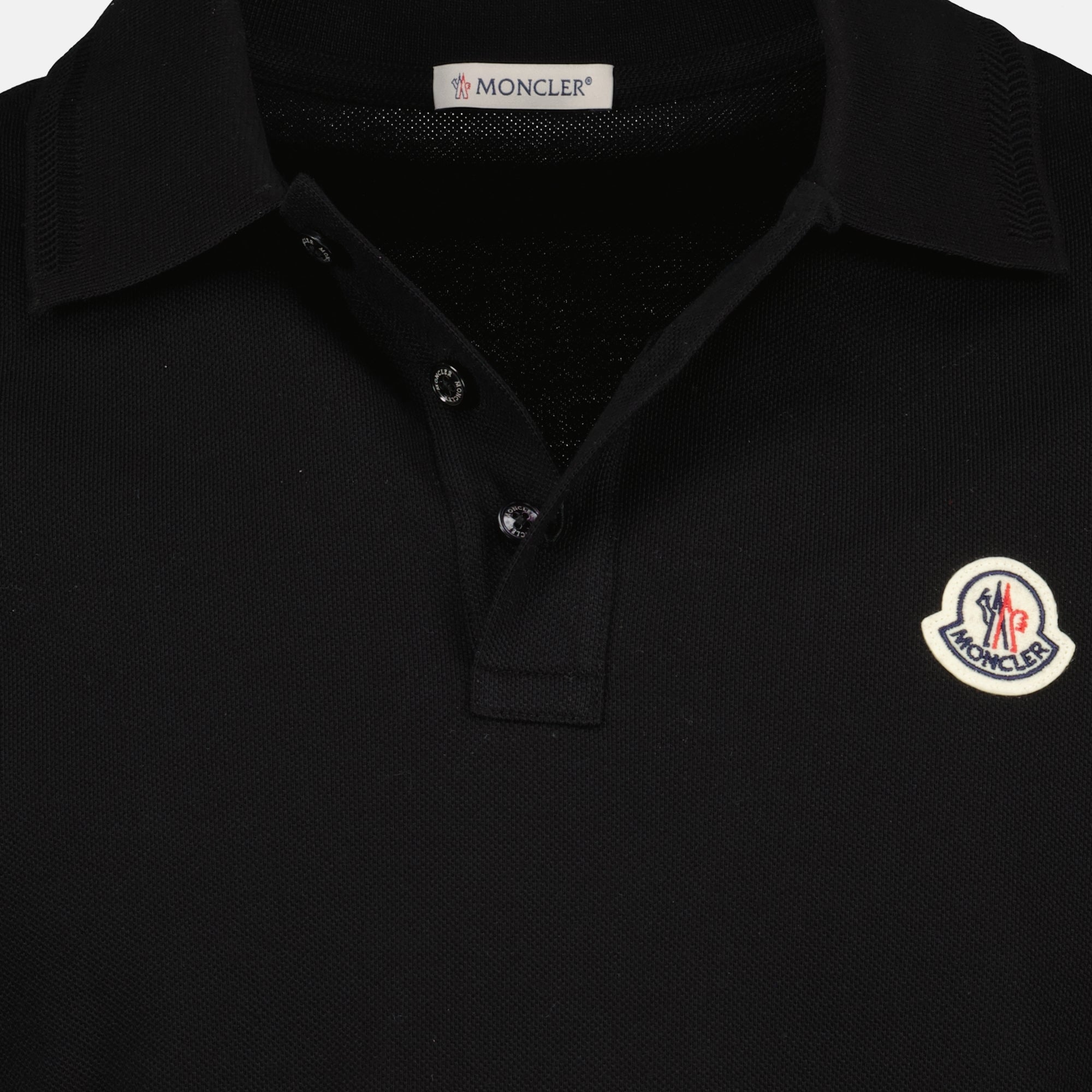 Polos Piqué Cotton Polo Moncler Black Men