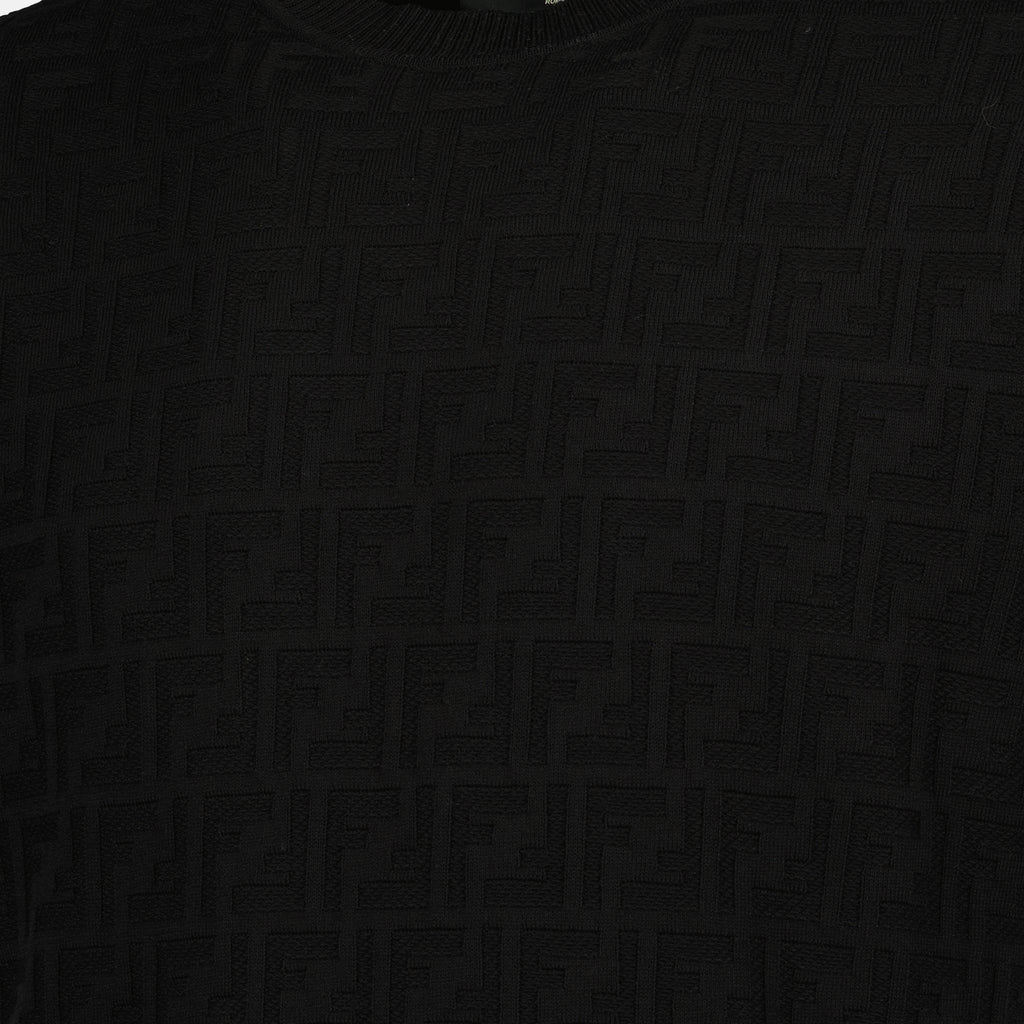 T-shirts FF Black T-Shirt Fendi Noir Homme