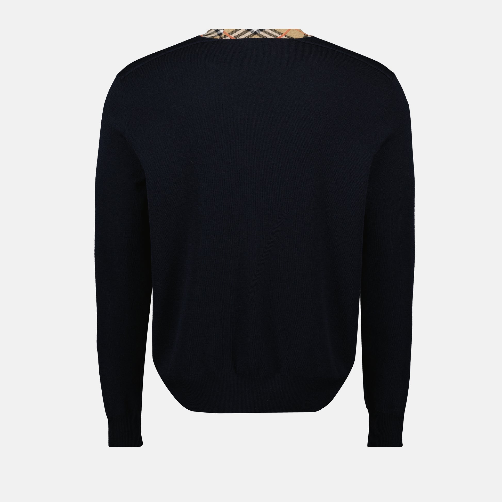 Crew Neck Sweater Black Burberry Jumper Burberry Logo Mens