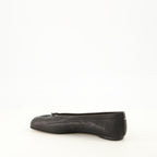 Chaussures plates 블랙 가죽 타비 플랫 Mm6 Noir Femme