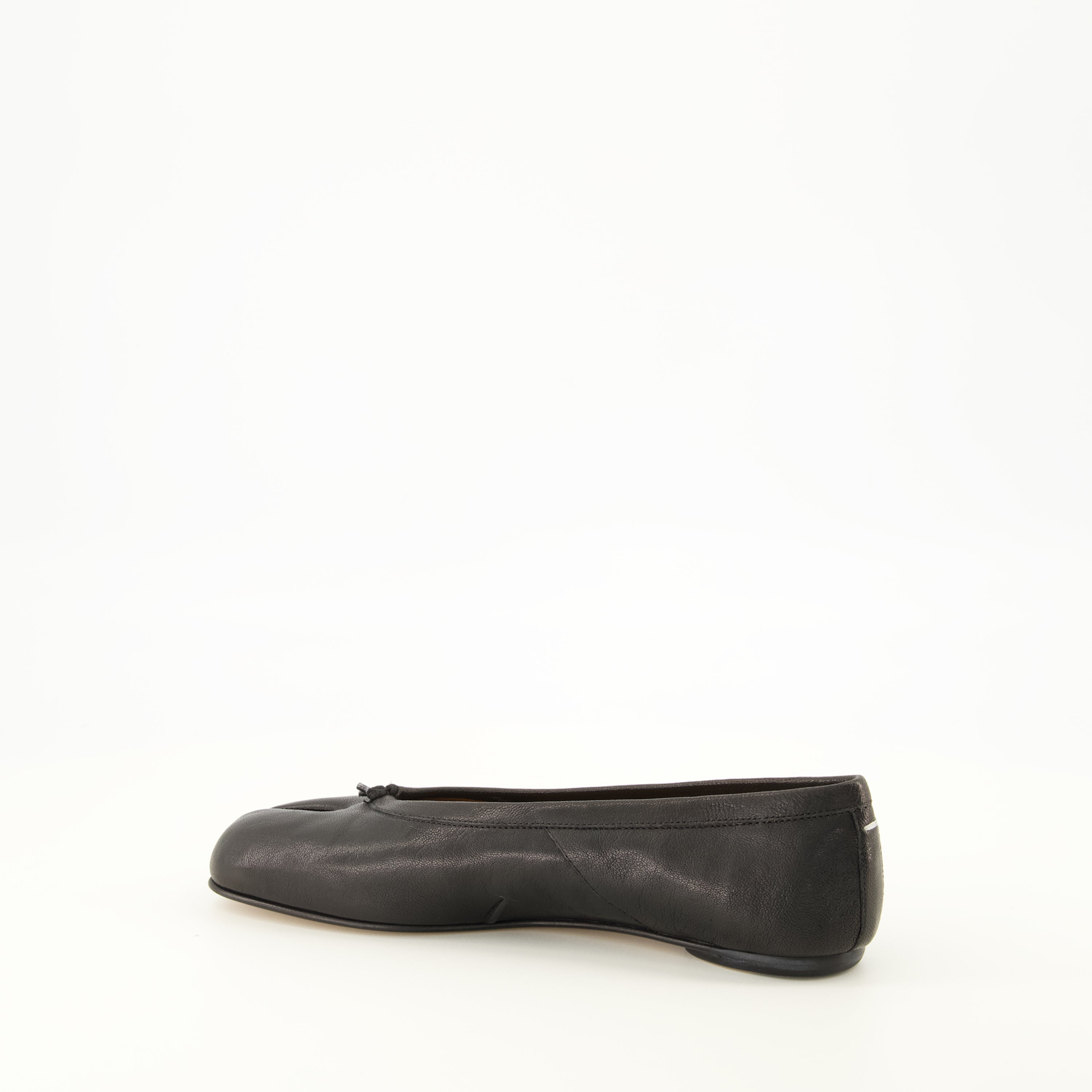 Chaussures plates 블랙 가죽 타비 플랫 Mm6 Noir Femme