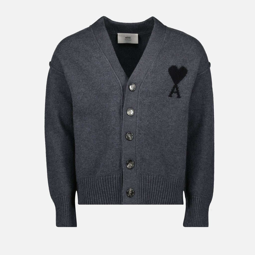 Image de l'article Cardigan Ami de coeur de la marque Ami PARIS pour Unisex - Saison Automne-Hiver 2025 - Vue de Face