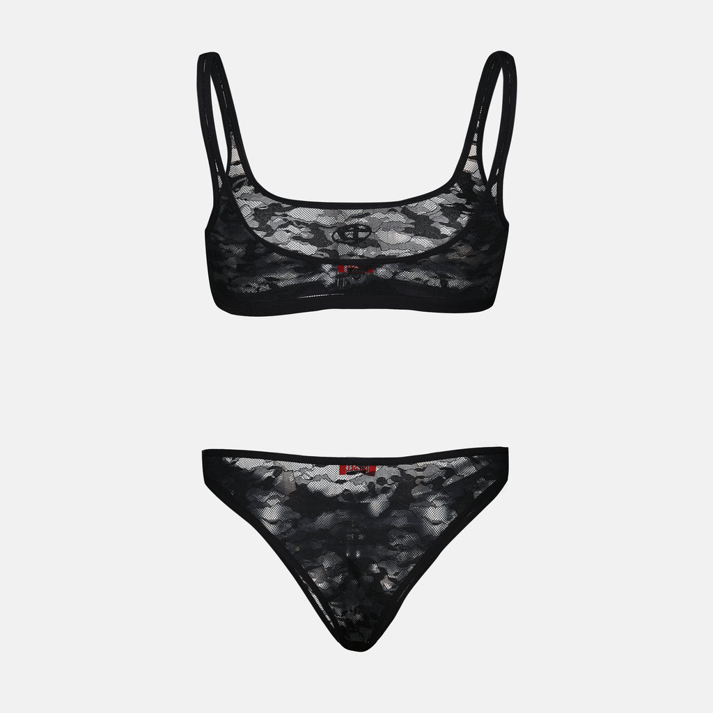 Sous-vêtements et homewear Tanga Punchy en dentelle Diesel Noir Femme