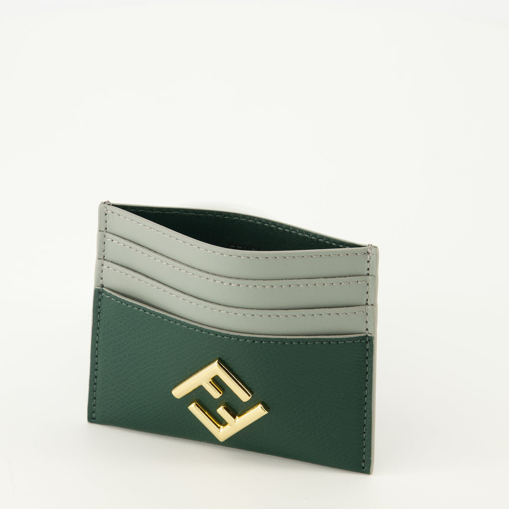 Image de l'article Porte-cartes Ff Diamonds vert de la marque Fendi pour Femme - Saison Automne-Hiver 2025 - Vue détaillée_2