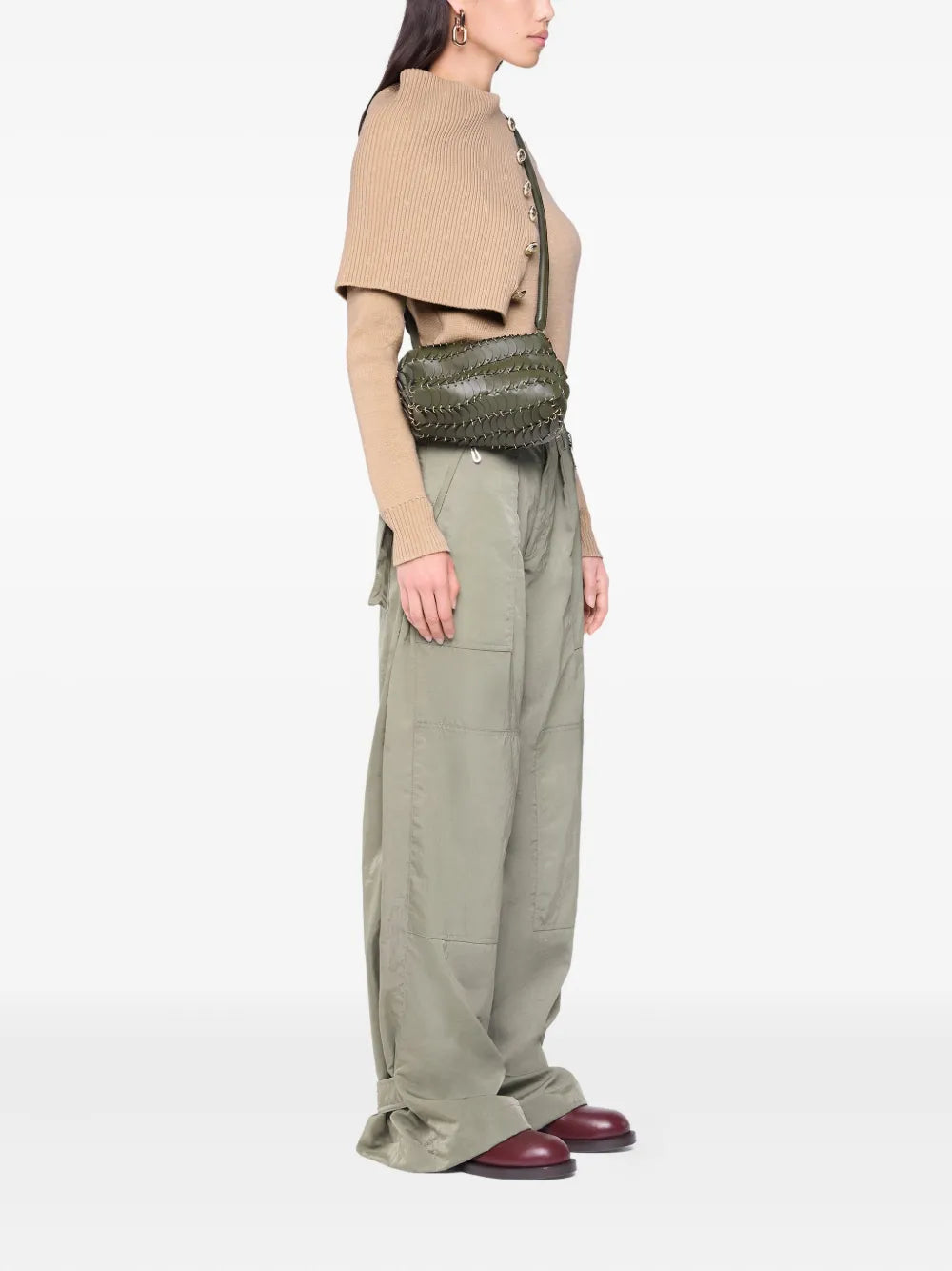 Bild des Damen-Wollpullis von Rabanne - Herbst-Winter-Saison 2025 - Rückansicht