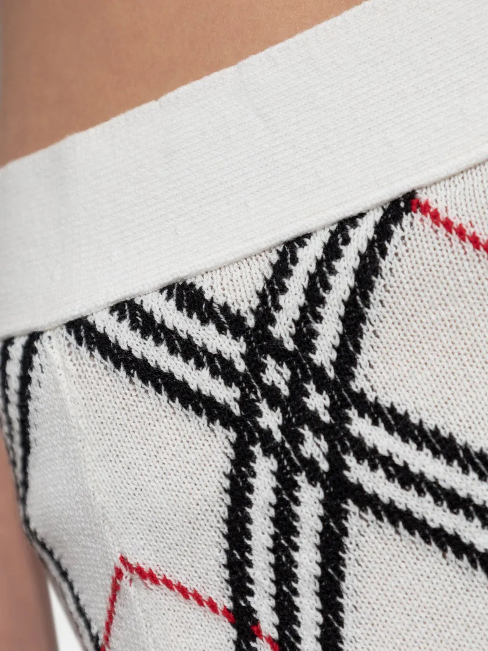 Jupes Midi Check Rock Burberry Blanc Femme