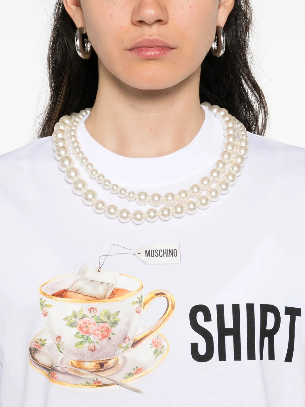 Image de l'article T-shirt imprimé de la marque Moschino pour Femme - Saison Automne-Hiver 2025 - Vue détaillée_5